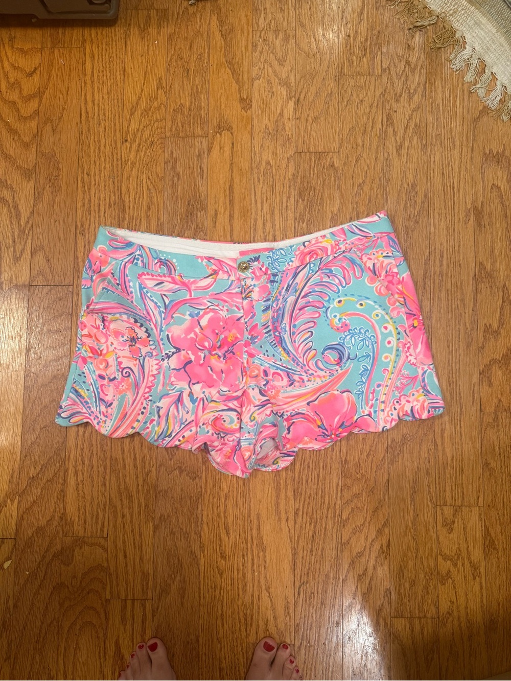 LILLY PULITZER Stretch Twill Buttercup Shorts "Isla de Coco" Size 16 - Picture 8 of 10